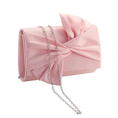 Imagem de WALLYN'S Bolsa clutch de cetim para mulheres para festa de casamento, Rosa, S