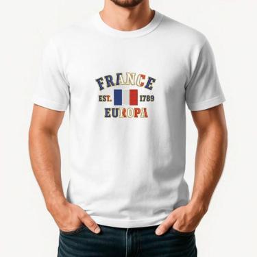 Imagem de Camiseta Masculina FRANÇA Exclusiva Algodão Premium-Masculino