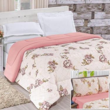 Imagem de Edredom 2,60m X 2,40m + Jogo De Cama Malha Quality King 05 Peças 100% 