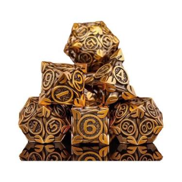 Imagem de Conjunto De Dados De Metal Premium Coloridos Para Jogos De RPG De Mesa