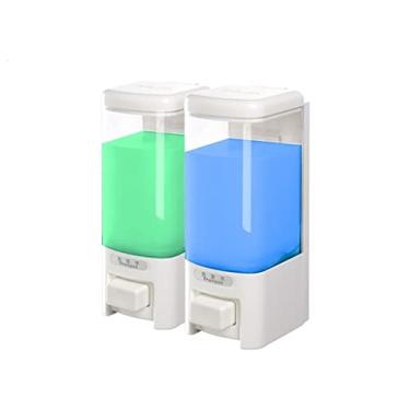 Imagem de Dispensador de sabão líquido para cozinha, banheiro, bancada, saboneteira, loção de óleo corporal, dispensador de sabão na parede (470 ml) bomba dispensador de sabão de banheiro (D)