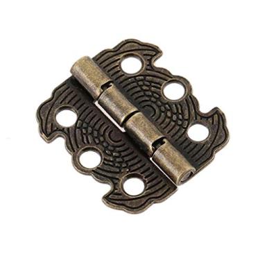 Imagem de 4 peças dobradiças antigas para armário de porta acessórios de móveis caixas de joias dobradiça acessórios de móveis para armário bronze/ouro 2927 mm (cor: B)