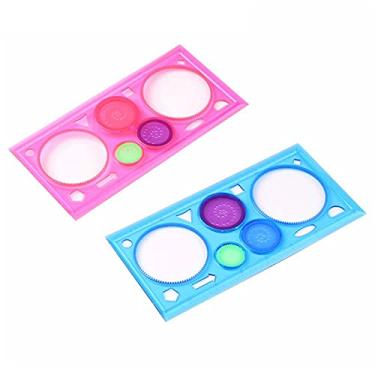 Imagem de Régua Geométrica de Plástico Modelo Quebra-Cabeça Circular Ferramentas Desenho Espiral Brinquedo Educativo Papelaria para Crianças Estudantes