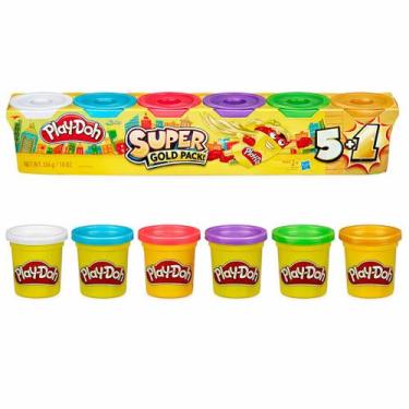 Imagem de Conjunto Massinha Play-Doh Super Silver Pack com 6 Potes Colors Sortid