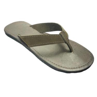 Imagem de Chinelo Unissex de Couro Legítimo Artesanal com Solado de Borracha Lev