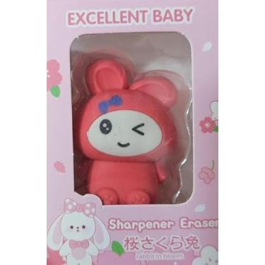 Imagem de Borracha Decorativa em Formato de Coelho - Rosa 1 Unidade Na Cor Rosa Material Escolar Infantil