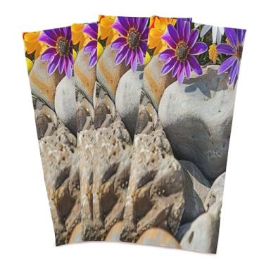 Imagem de xigua Conjunto de 6 panos de prato de cozinha de flores de jardim coloridos, macios e altamente absorventes de secagem rápida para limpeza de pratos e limpeza à mão, 71 x 45 cm