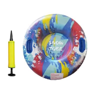 Imagem de Vaveren Boia de neve inflável, ao desgaste, 84 cm, portátil, com bomba de ar, equipamento para neve para o inverno e Ano, Grafite