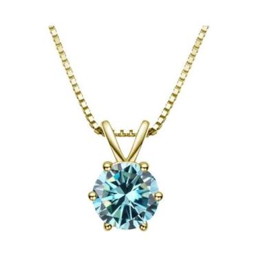 Imagem de Colar Feminino De Prata Esterlina 925 Com Pingente De Moissanite E Dia