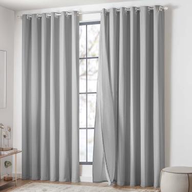 Imagem de Cortina Lunna Voil Gaze Microfibra 3,00x2,60m Sala Quarto Varão 3M - Cinza