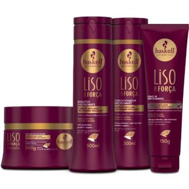 Imagem de Kit Haskell Liso com Força  Shampoo 300ml + Condicionador 300ml + Másc