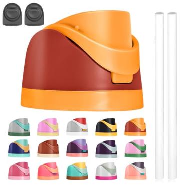 Imagem de A tampa de substituição contém canudos para garrafa de água Owala Freesip, compatível com tampa e tampa Owala, acessórios premium para garrafas de 473 ml, 680 g, 946 ml, 1134 g, à prova de vazamento