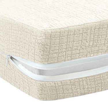 Imagem de FantasDecor Capa de colchão futon duplo extra grossa para colchão futon tradicional japonês com zíper, lavável na máquina, tamanho solteiro, marfim