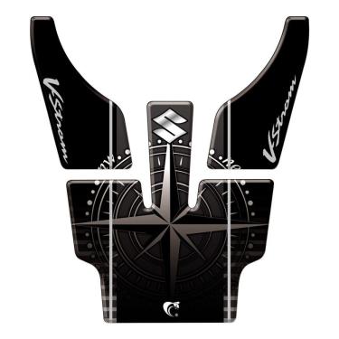 Imagem de Protetor Tanque Moto V-strom 1000cc 2010 Branco Preto