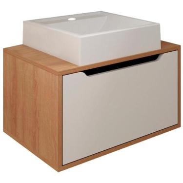 Imagem de Gabinete Com Cuba Bn3630x46 Amendoa Branco - TECNO MOBILI