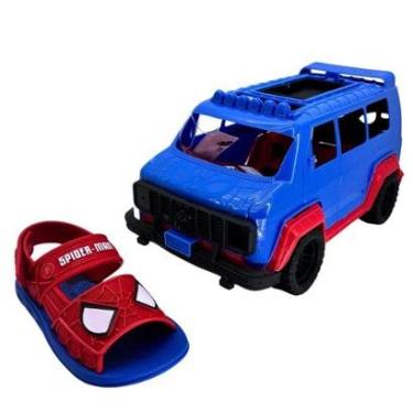 Imagem de Sandália Grendene Spider Man com Furgão 23222 - Infantil-Masculino