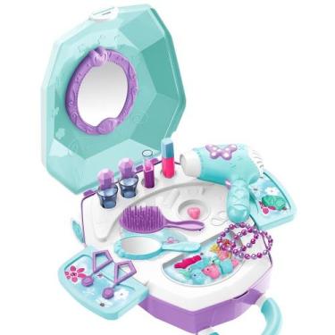 Imagem de Kit Maquiagem Infantil 2 em 1 Penteadeira Maleta Dia da Beleza - DM To