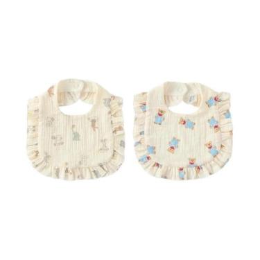 Imagem de Babadores Florais Para Bebês 2 Peças, Toalhas De Algodão Macio Com Bab