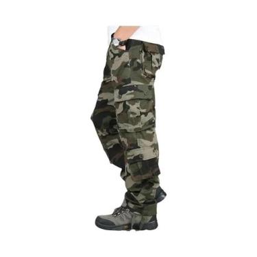 Imagem de Calça Cargo Tática Masculina Camuflada - Algodão - Para Trabalho e Cam