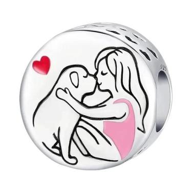 Imagem de Pingente De Salto Alto Rosa Com Formato De Bolo, Contas De Prata Ester