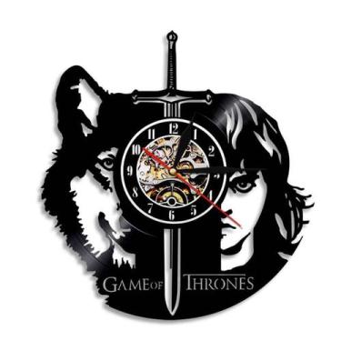Imagem de Relógio de parede Arya Stark Games of Thrones, disco de vinil, anime -