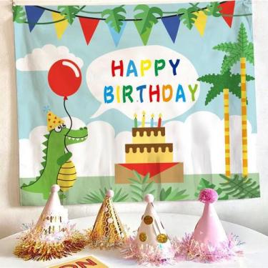 Imagem de Tapeçaria Happy Birthday Room Aesthetic 150x130cm, microtecido - yiwei
