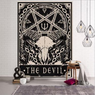 Imagem de Pintura estética de sala de parede Tapestry Devil 150x130cm - yiweisai