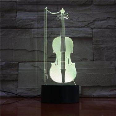 Imagem de Violinos LED 3D com luz noturna que mudam de cor para crianças com bas
