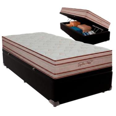 Imagem de Cama Box Baú Solteiro e Colchão Artemis Molas Ensacadas Colchobel Pret