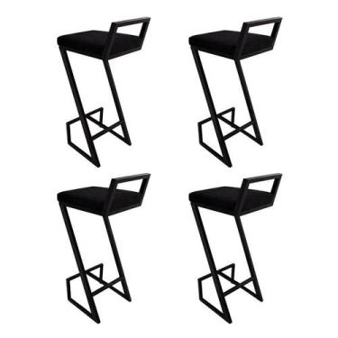 Imagem de KIT 4 Banquetas Para Cozinha Alta Helena Z Para Area Laser Gourmet Chu