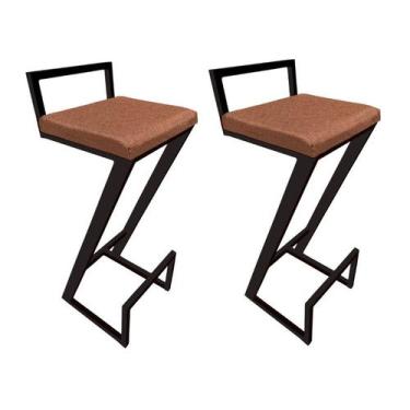 Imagem de Kit 2 Banqueta Alta Helena Z Para Area Laser Gourmet Cozinha Churrasqu