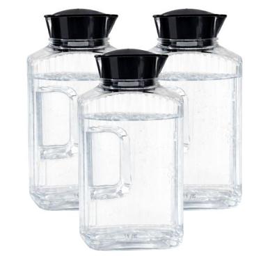 Imagem de 3 Jarra Garrafa De Água Suco Geladeira Tampa Higiênica 1,7l - - Bandei