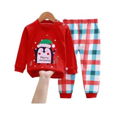 Imagem de Conjunto De Pijama Infantil Vermelho Com Estampa De Desenho Animado, C