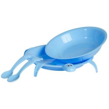 Imagem de Conjunto 2 Prato Tartaruga com 2 colheres Azul Unidade - GIOTTO