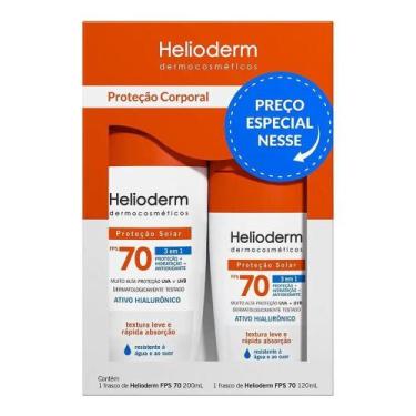 Imagem de Kit Helioderm Protetor Solar Corporal FPS70 200ml + Protetor Solar Cor