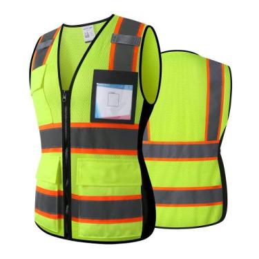 Imagem de Colete de segurança reflexivo ASIPHITU de alta visibilidade para mulhe
