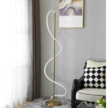 Imagem de Luminária chão moderna slim linear iluminação mangueira LED 360 - 1,40