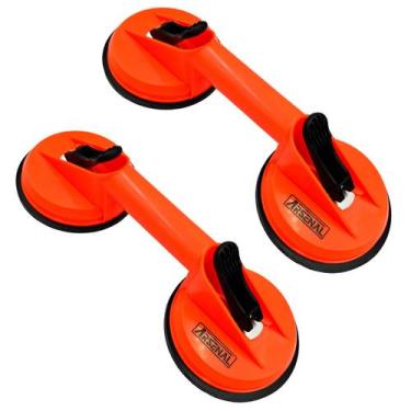 Imagem de Kit 2 Ventosas Duplas Vidro Porcelanato Alta Sucção Arsenal