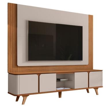 Imagem de Rack Bancada com Painel Para TV Até 60 Polegadas 2,17m 4 Portas com Detalhe Frisado Pom...