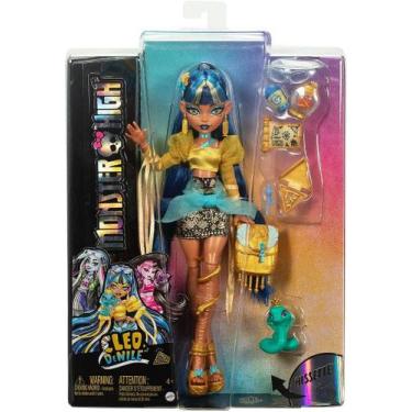 Imagem de Boneca Monster High Articulável Cleo De Nile com Pet Hissette e Acessó