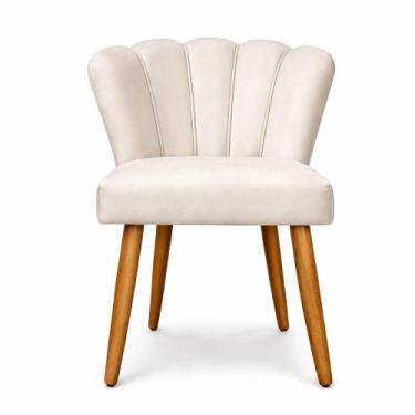 Imagem de Poltrona Design Moderno Conforto Luxo Recepção Pétala Suede Bege - Bla