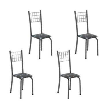 Imagem de Kit 4 Cadeiras Tubular 95x37x40 Cm Dany - Soma Móveis