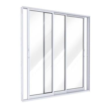 Imagem de Porta de Alumínio de Correr Lateral 3 Folhas 215x200 Lucasa Ideale