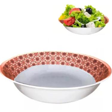 Imagem de Saladeira Tigela Bowl Melamina Grande Vermelho Decorado 1L - Sk