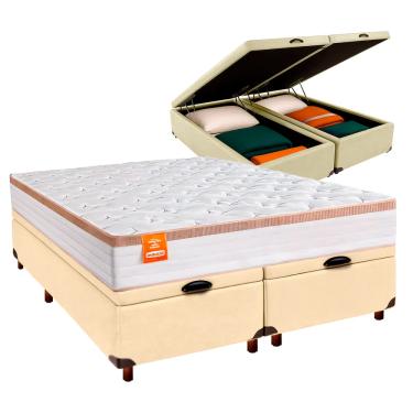 Imagem de Base Box Bau + Colchão Molas Ensacadas King Isis Inducol