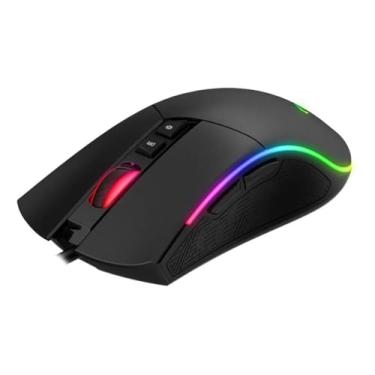 Imagem de Havit Mouse Gamer MS1001S RGB Programável Macro, 7 Botões, 800-1600-2400-3200-4800-8000 DPI, USB, Design Ergonômico, Antiderrapante