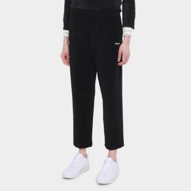 Imagem de Calça Fila Essentials Canelada Feminina, Preto, GG