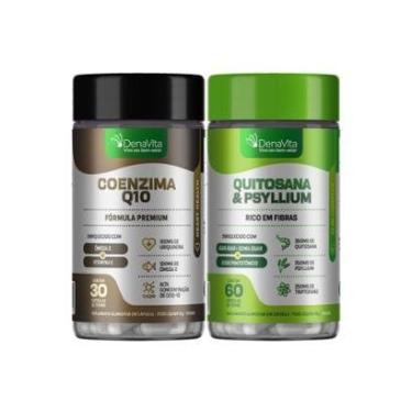 Imagem de Kit NutriBalance, Coenzima Q10, Ômega 3, Vitamina E e Quitosana e Psyllium, Denavita-Un...