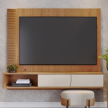 Imagem de Painel Ripado para TV até 65 Polegadas com LED 2 Portas Egeu Colibri