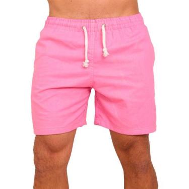 Imagem de Short Linho Masculino Mauricinho Básico Premium Casual Confortável Ver